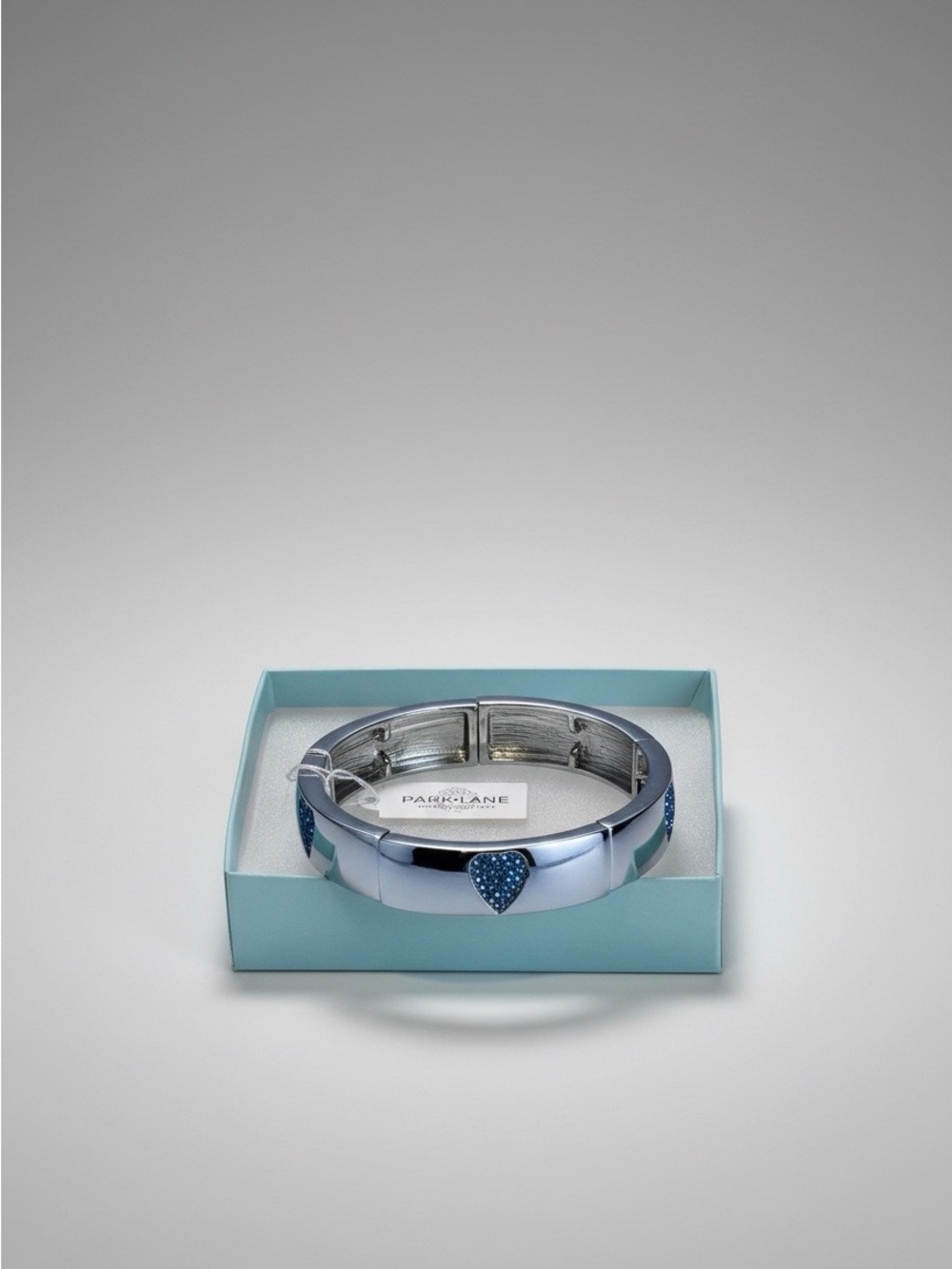 Park Lane "Darling" Silver Tone Bracelet with Blue Heart Crystal Accents - NIB
